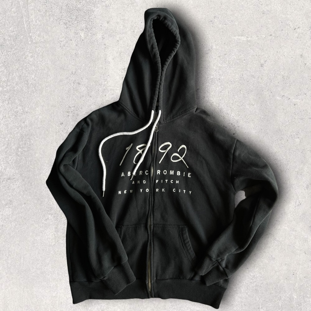 Abercrombie and fitch zip up black sweater for women